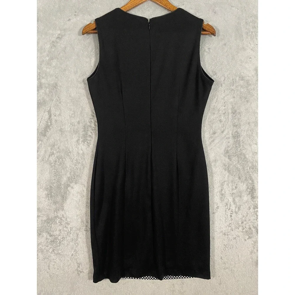 Belle Badgley Mischka Dress‎ Women 8 Black Yellow Polka Dot Chic Colorblock